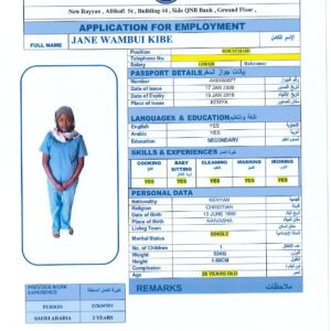 JANE WAMBUI KIBE - KENYA