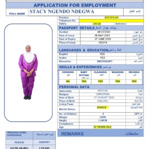 STACY HGENDO NDEGWA -KENYA