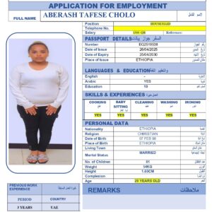 ABERASH TAFESE CHOLO -ETHIOPIA