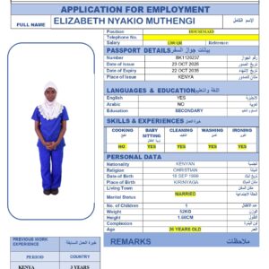 ELIZABETH NYAKIO MUTHENGI- KENYA