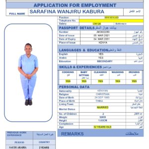 SARAFINA WANJIRU KABURA- KENYA