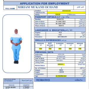 MIRIAM MUKAMI OCHAMI-KENYA